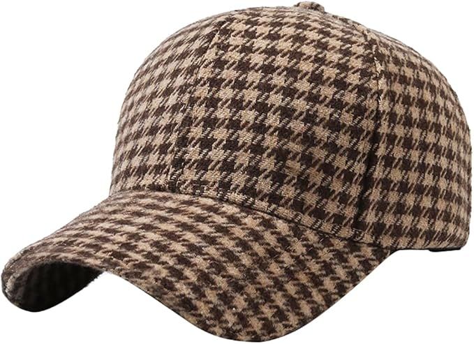 Unisex Retro Houndstooth Print Baseball Cap Casual Sun Protection Dad Hat Polo Style Trucker Hats... | Amazon (US)