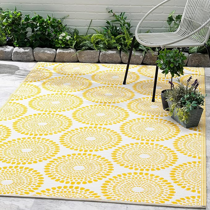Fab Habitat Outdoor Rug - Waterproof, Fade Resistant, Crease-Free - Premium Recycled Plastic - Fl... | Amazon (US)
