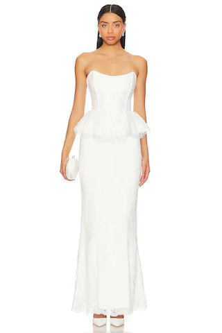 V. Chapman Waverly Corset Gown in White Chantilly Lace from Revolve.com | Revolve Clothing (Global)