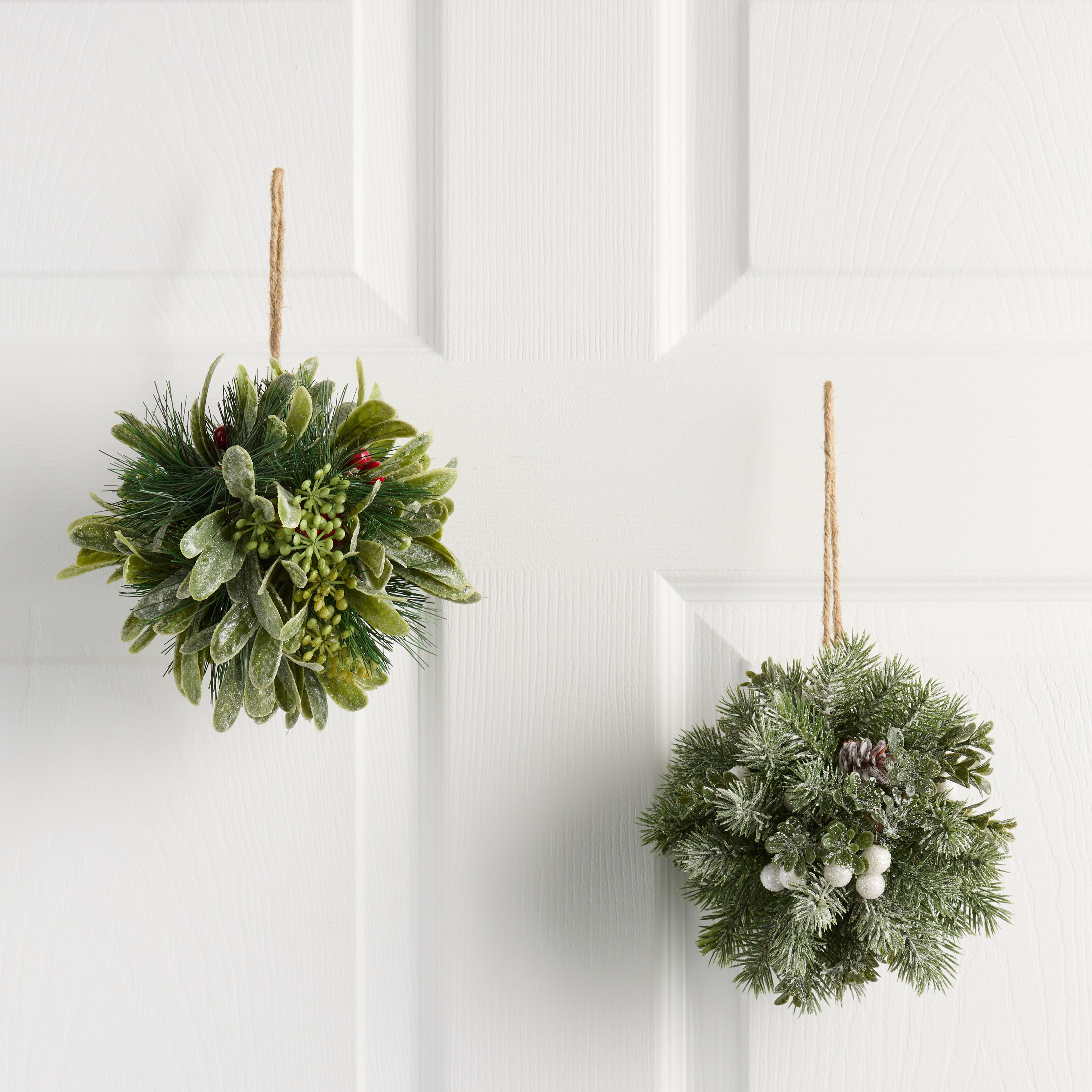Mini Faux Mistletoe Ball Bunch Set of 2 | World Market