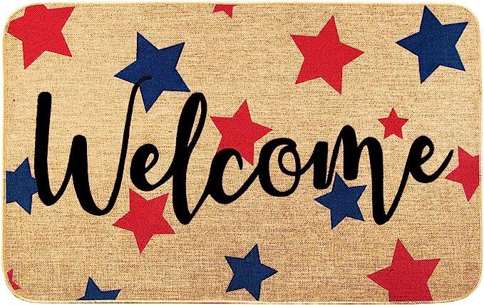 Quera Welcome Mat for Indoor/Outdoor Bedroom Kitchen, Patriotic Welcome Doormats 4th of July Entr... | Amazon (US)