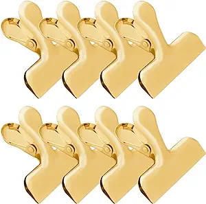 Funfery 8 Pack 3 Inch Stainless Steel Gold Chip Clips Bag Clips Large Clips for Food Packages,Foo... | Amazon (US)