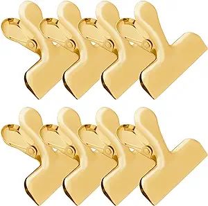 Funfery 8 Pack 3 Inch Stainless Steel Gold Chip Clips Bag Clips Large Clips for Food Packages,Foo... | Amazon (US)