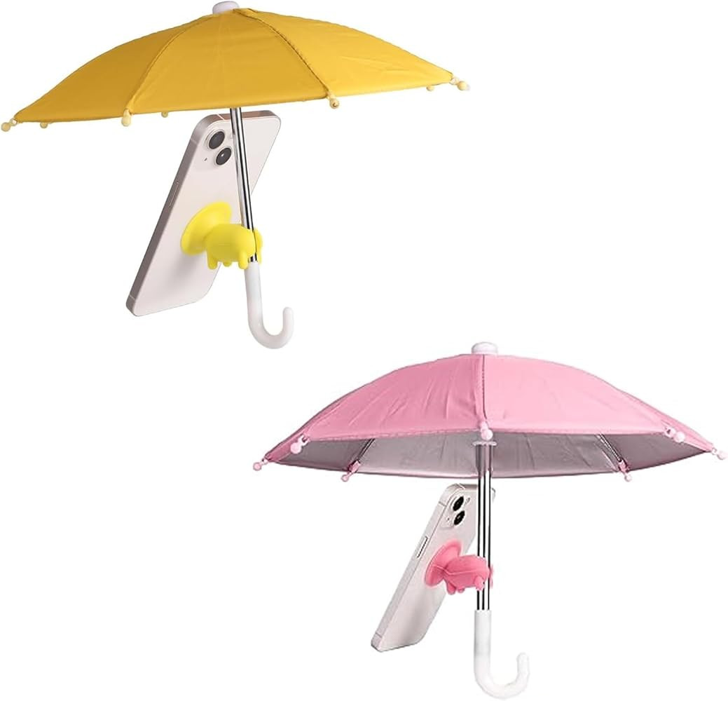 2pcs Cell Phone Umbrella for Sun Shade, Universal Adjustable Cute Phone Shade Umbrella with Piggy... | Amazon (US)