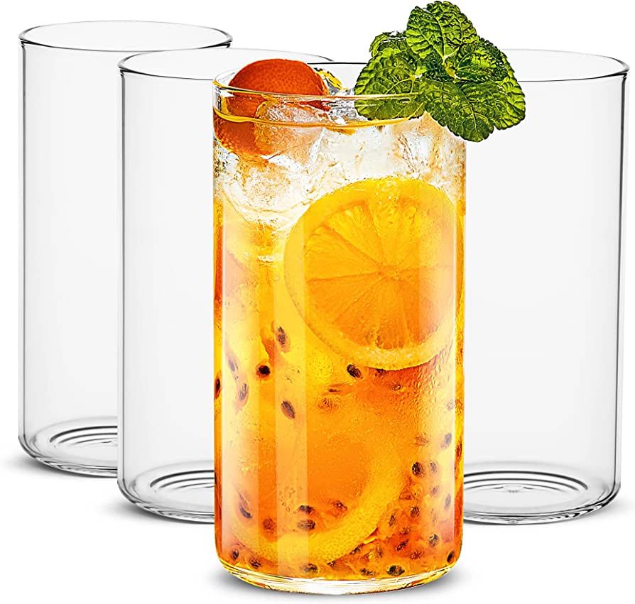LUXU Drinking Glasses 19 oz, Thin Highball Glasses Set of 4,Clear Tall Glass Cups For Water, Juic... | Amazon (US)