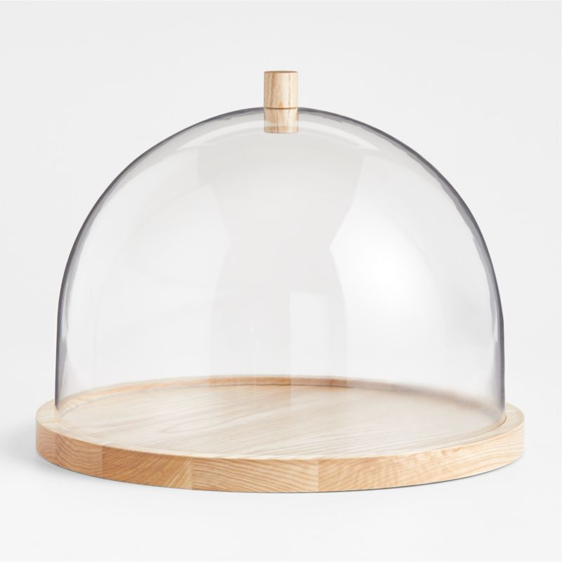 Arla Ash Wood Round Serving Board with Acrylic Lid + Reviews | Crate & Barrel | Crate & Barrel