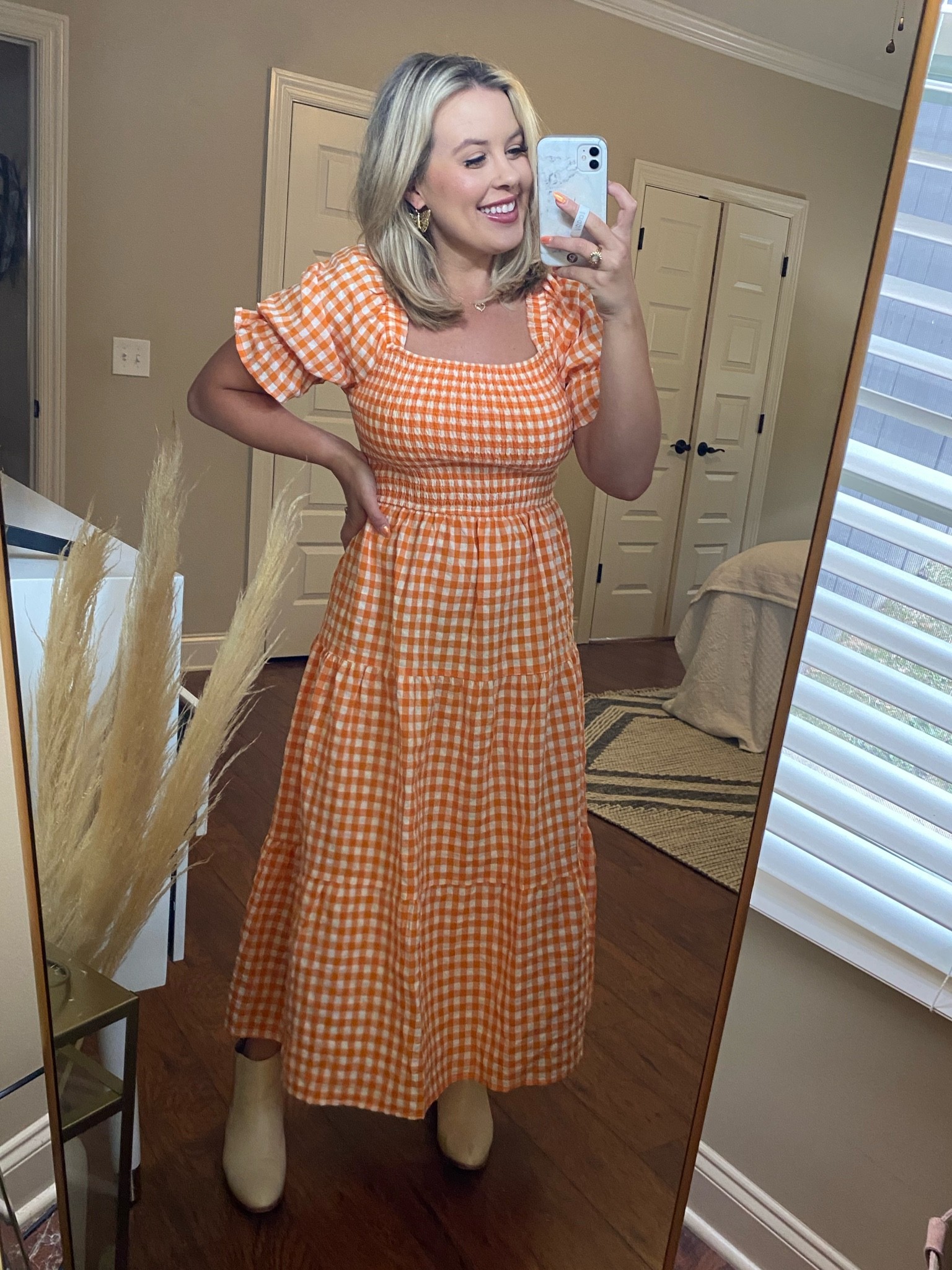 Amazon fall orange dress perfect for game day! True to size. Game day dress. Amazon fall finds. Amazon style. 

#LTKunder50 #LTKSeasonal
