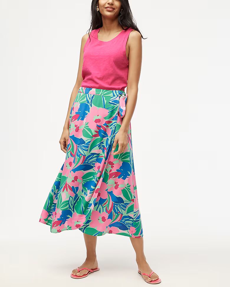 Wrap midi skirt | J.Crew Factory