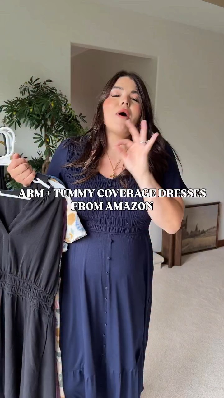Arm & tummy coverage dresses from Amazon for summer. 

Like & say ‘need’ or ‘ootd’ for 🔗 & follow @hiericasuckow for more size 12 / size 14 Amazon finds 

…..
Midsize, size 12, size 14, mom style, curvy outfit, Special event dresses, wedding guest dress, office outfit, work outfit, maternity outfit, pregnancy, teacher dress, Amazon midi dress