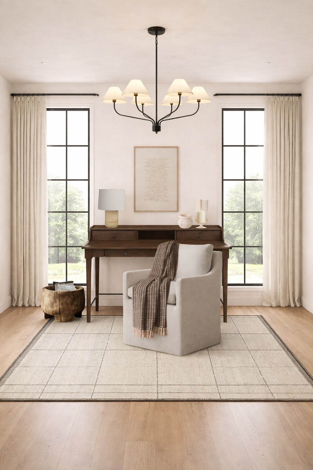 The cutest home office inspiration! I love this writing desk. The dark wood finish paired with the iron spindles, and the pull out drawers! So pretty! 

#LTKHome