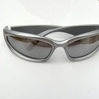 Wrap Around Silver/Mirrored Lens Sunglasses - Black Lenses Y2K Cycling Glasses Unisex Mens Womens Vi | Etsy (UK)