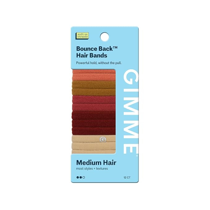 Gimme Beauty Medium Hair Bands Seamless Nylon - Low Profile Hair Accessory - Snag Free Tie for Fi... | Amazon (US)