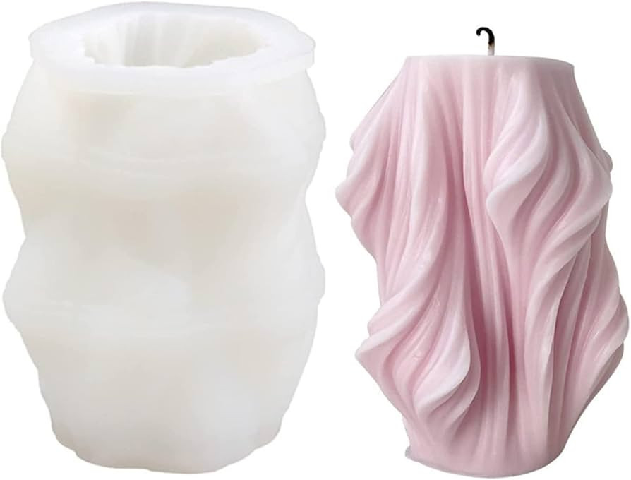 penobon Wave Pillar Silicone Candle Mold for Candle Making, 3D Silicone Mold for Scented Candle, ... | Amazon (US)