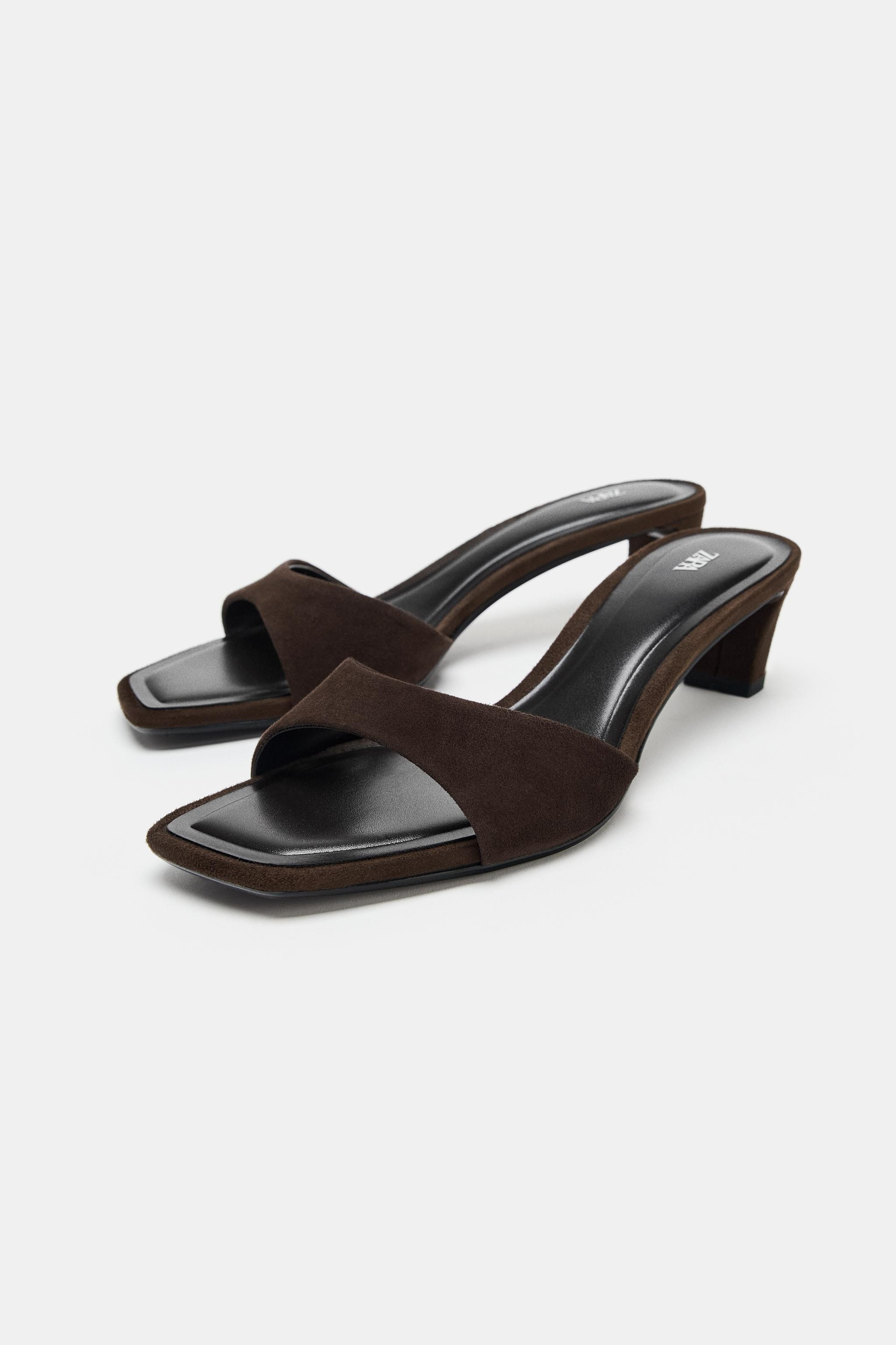 SUEDE HEEL SANDALS | Zara US