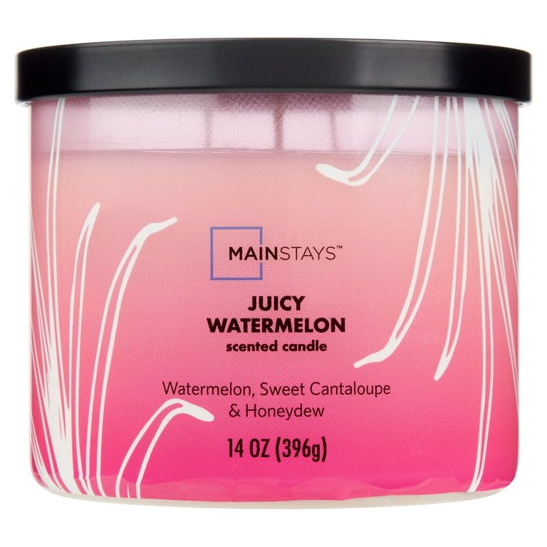 Mainstays 3-Wick Ombre Wrap Juicy Watermelon Candle, 14-Ounce | Walmart (US)