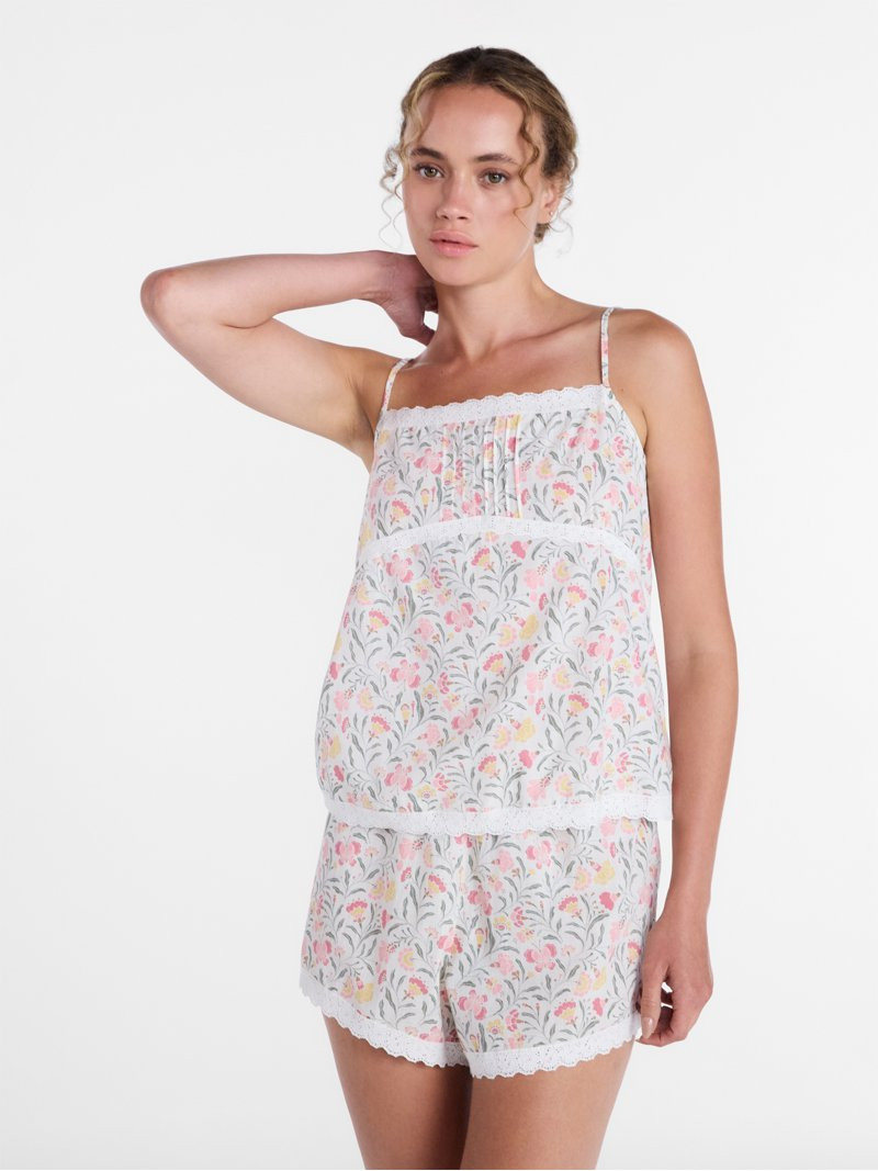 Joyspun(No ratings yet) Joyspun Women's Sleep Cotton Cami and Shorts Set with Lace Trim, Sizes XS... | Walmart (US)