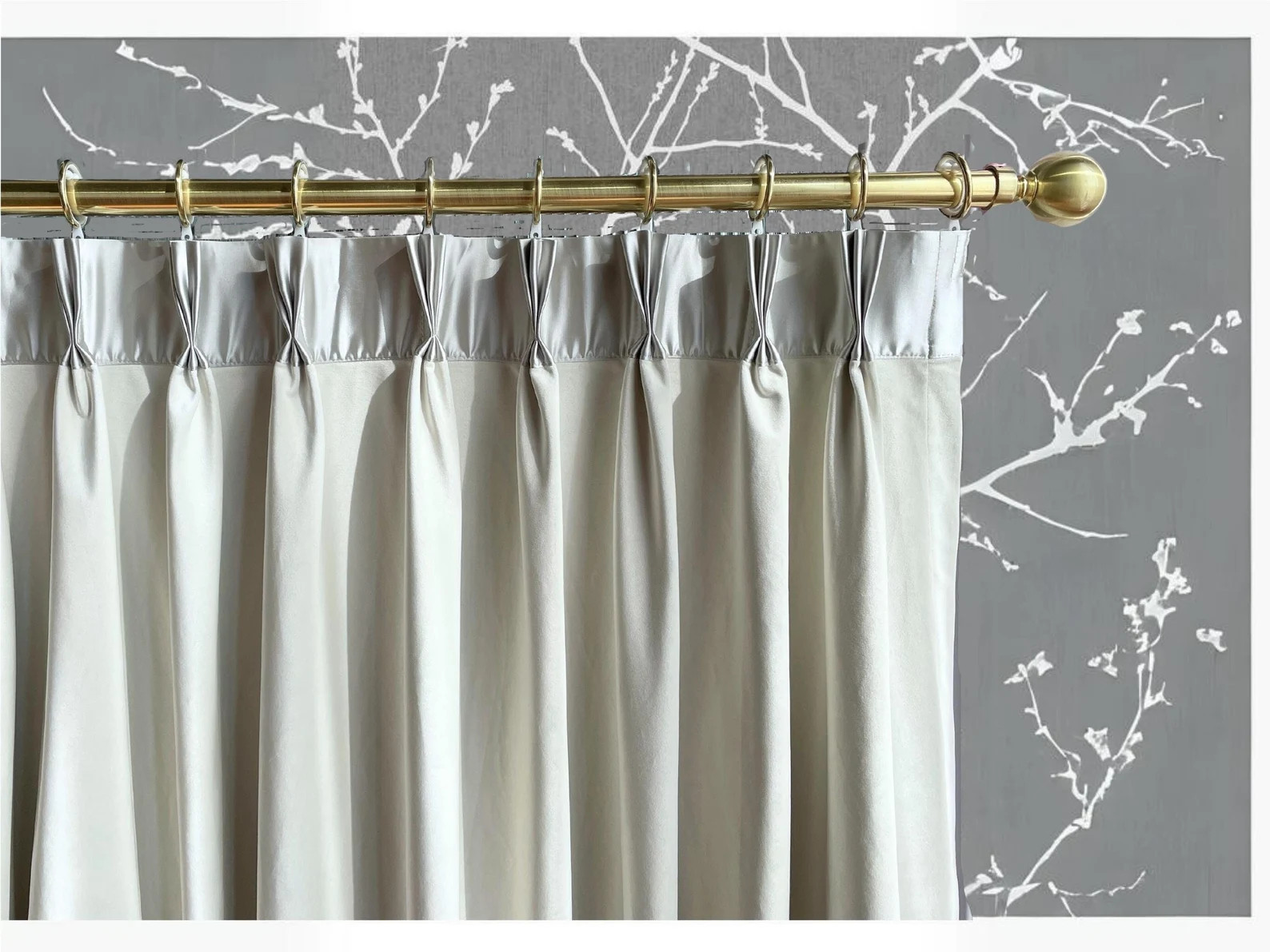 Hailey Feldman X FabriHome Off White Velvet Curtain Panels With Silver Border, Beautiful Custom C... | Etsy (Global)