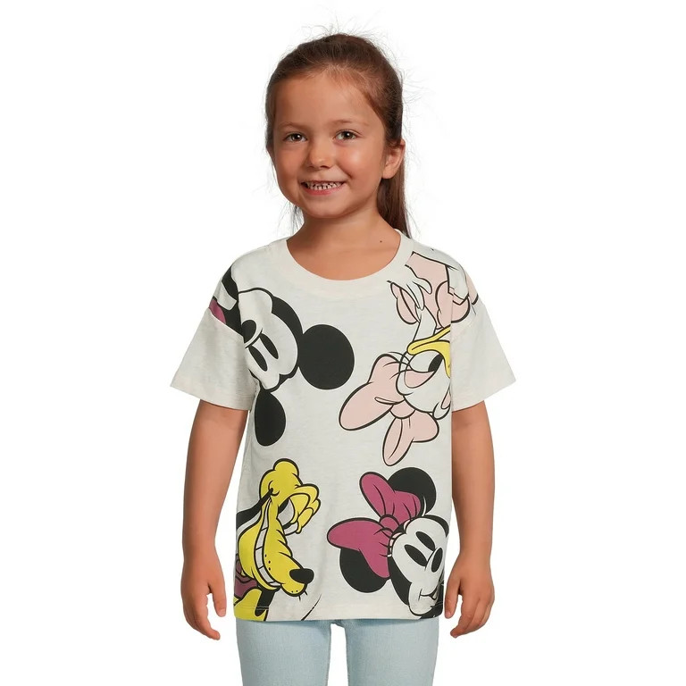 Mickey and Friends Toddler Girl Graphic Short Sleeve T-Shirt, Sizes 12M-5T | Walmart (US)