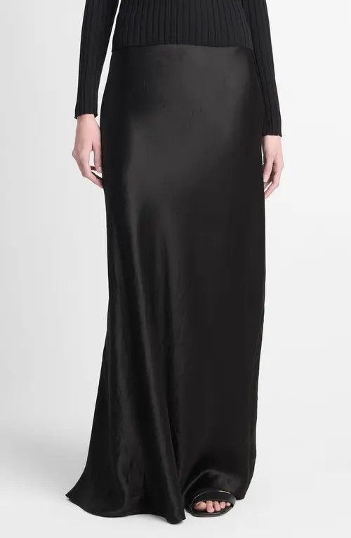 Vince Satin Maxi Skirt in Black at Nordstrom, Size Medium | Nordstrom