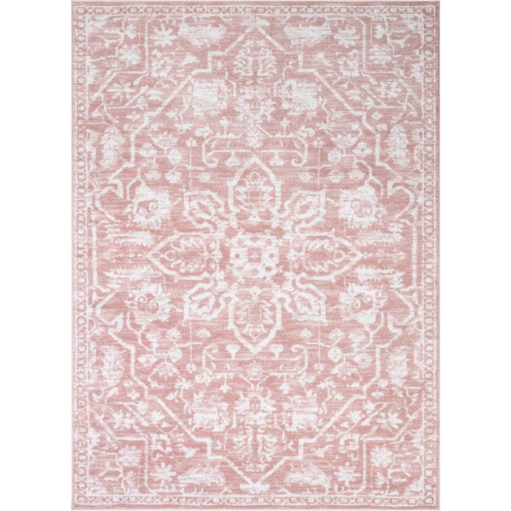 Dazzle Disa Blush Vintage Distressed Medallion Oriental 5 ft. 3 in. x 7 ft. 3 in. Area Rug | The Home Depot