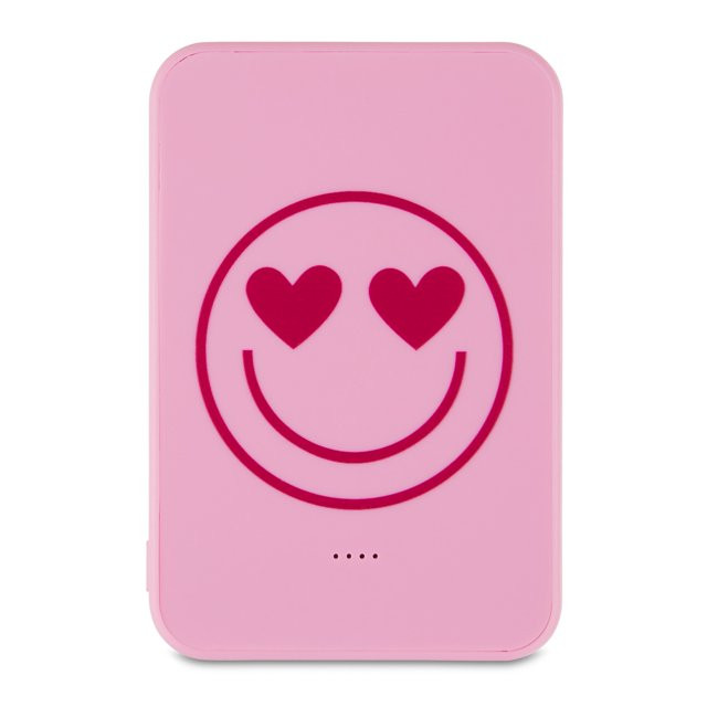 Way To Celebrate! Valentine's Day Smiley Face Pink Power Bank - Walmart.com | Walmart (US)