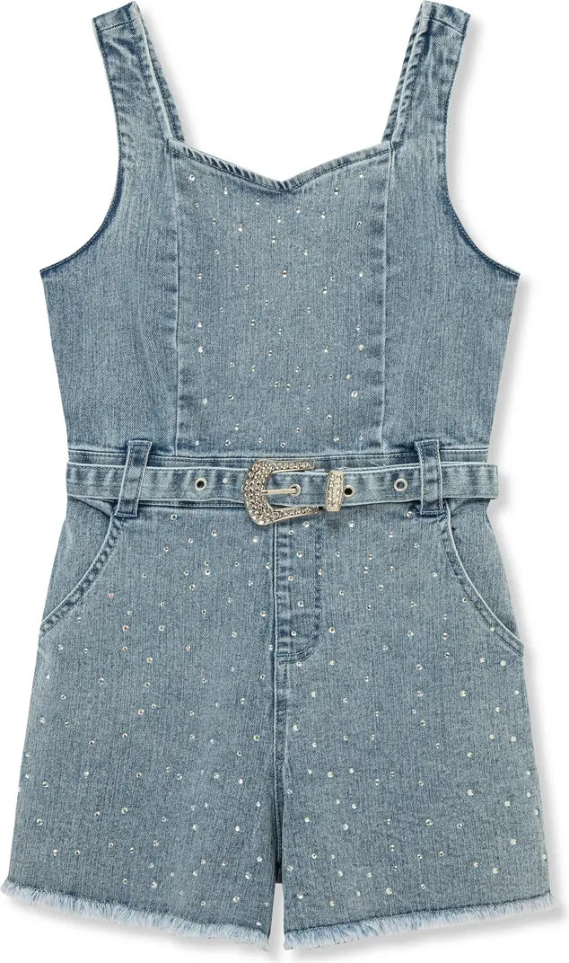 Truce Kids' Belted Denim Romper | Nordstrom | Nordstrom