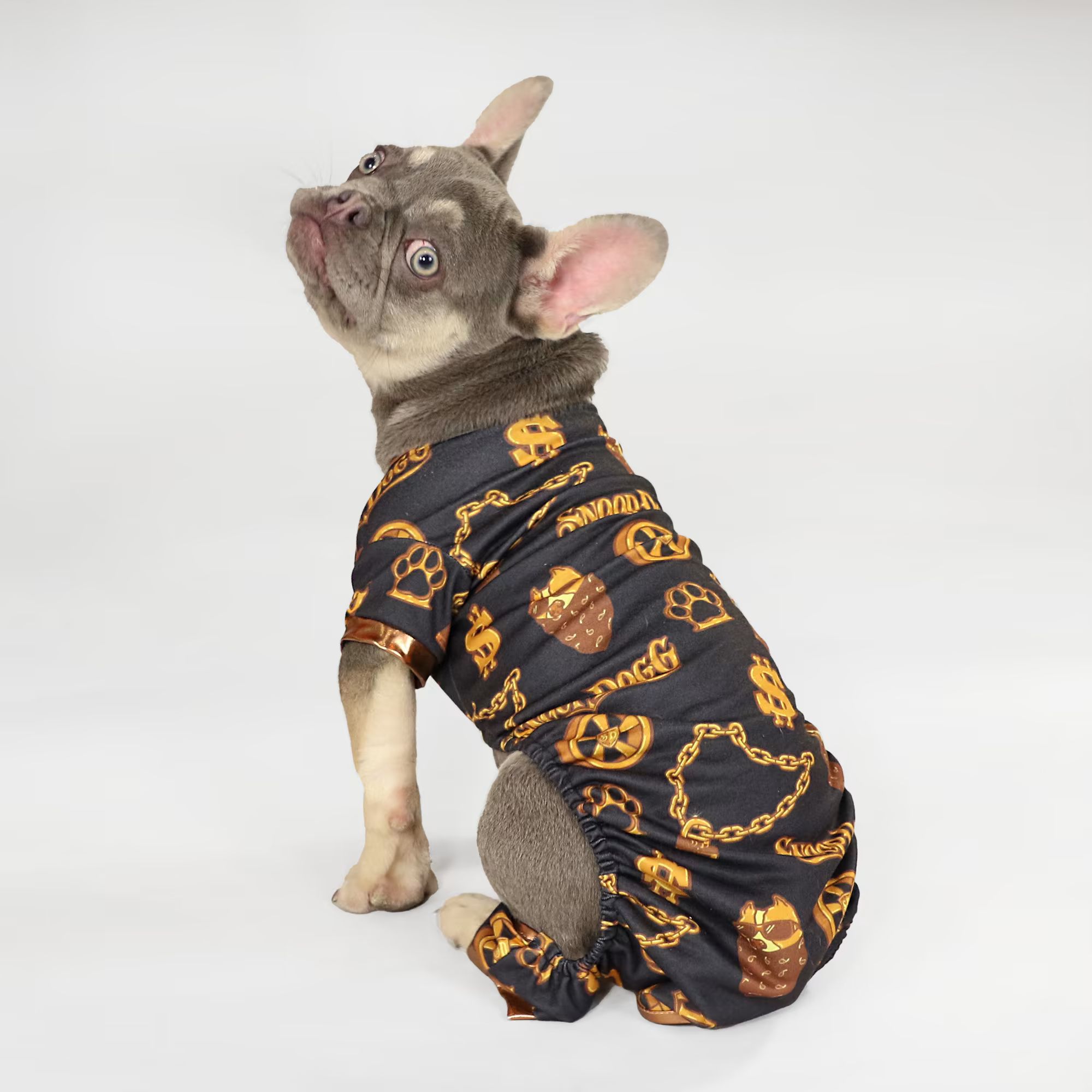Snoop Doggie Doggs Black Off the Chain Deluxe Pet Pajamas, X-Small | Petco