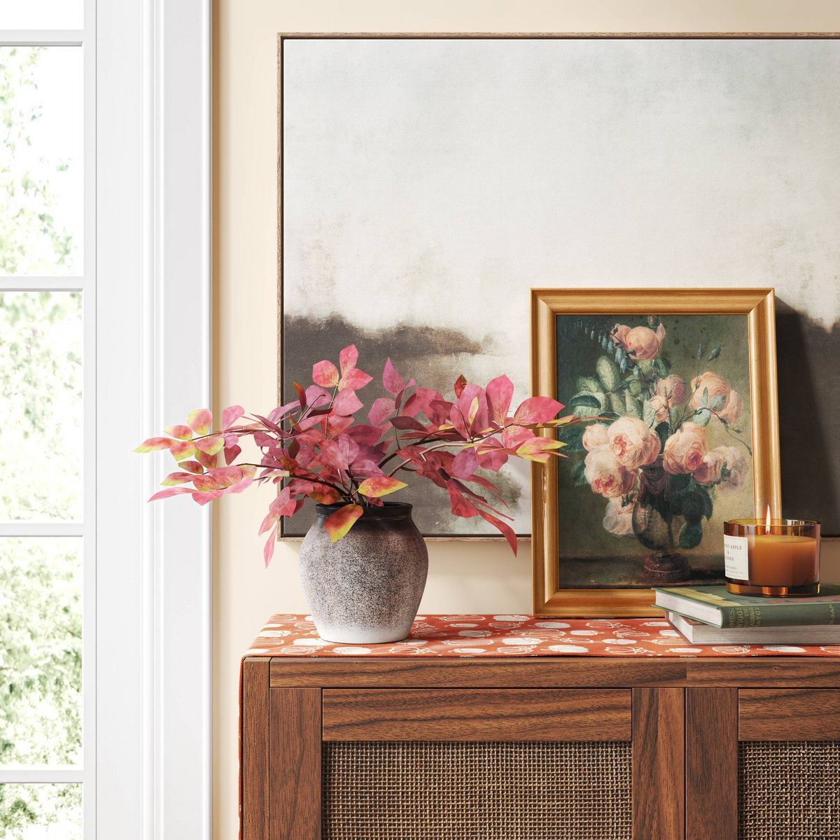 12" x 16" Antique Floral Framed Canvas Board Olive Green - Threshold™ | Target