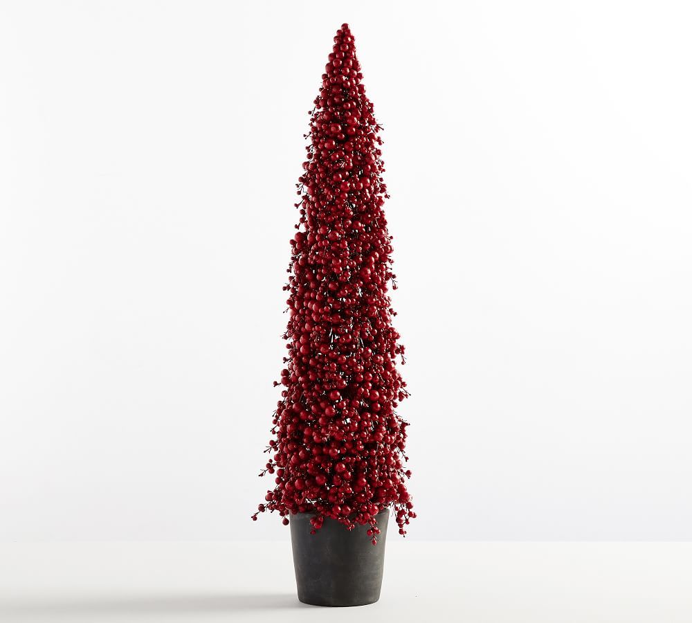 Faux Potted Berry Cluster Cone Trees | Pottery Barn (US)