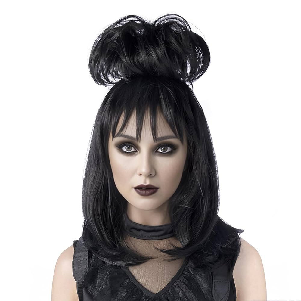 Black Cosplay Wig With Bun,Bride Wigs For Costumes,Halloween Costume Wigs For Women | Amazon (US)