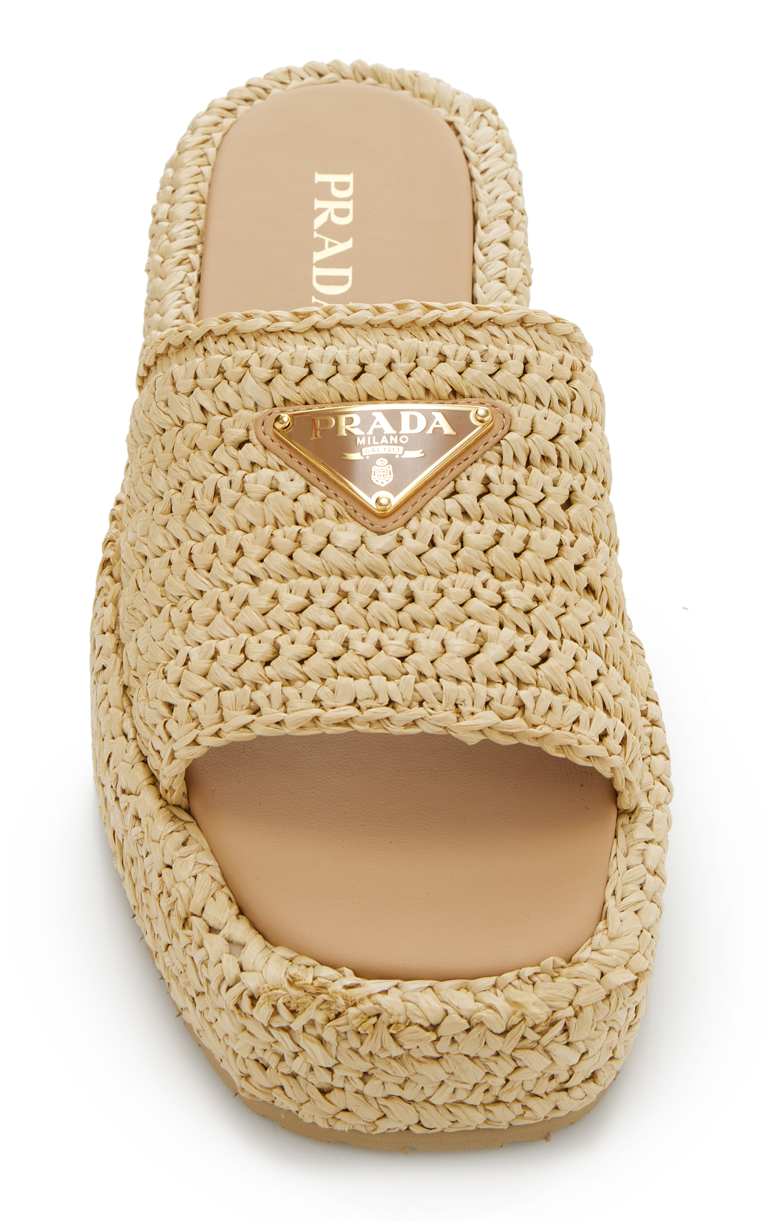 Logo-Detailed Raffia Slide Sandal | Moda Operandi (Global)