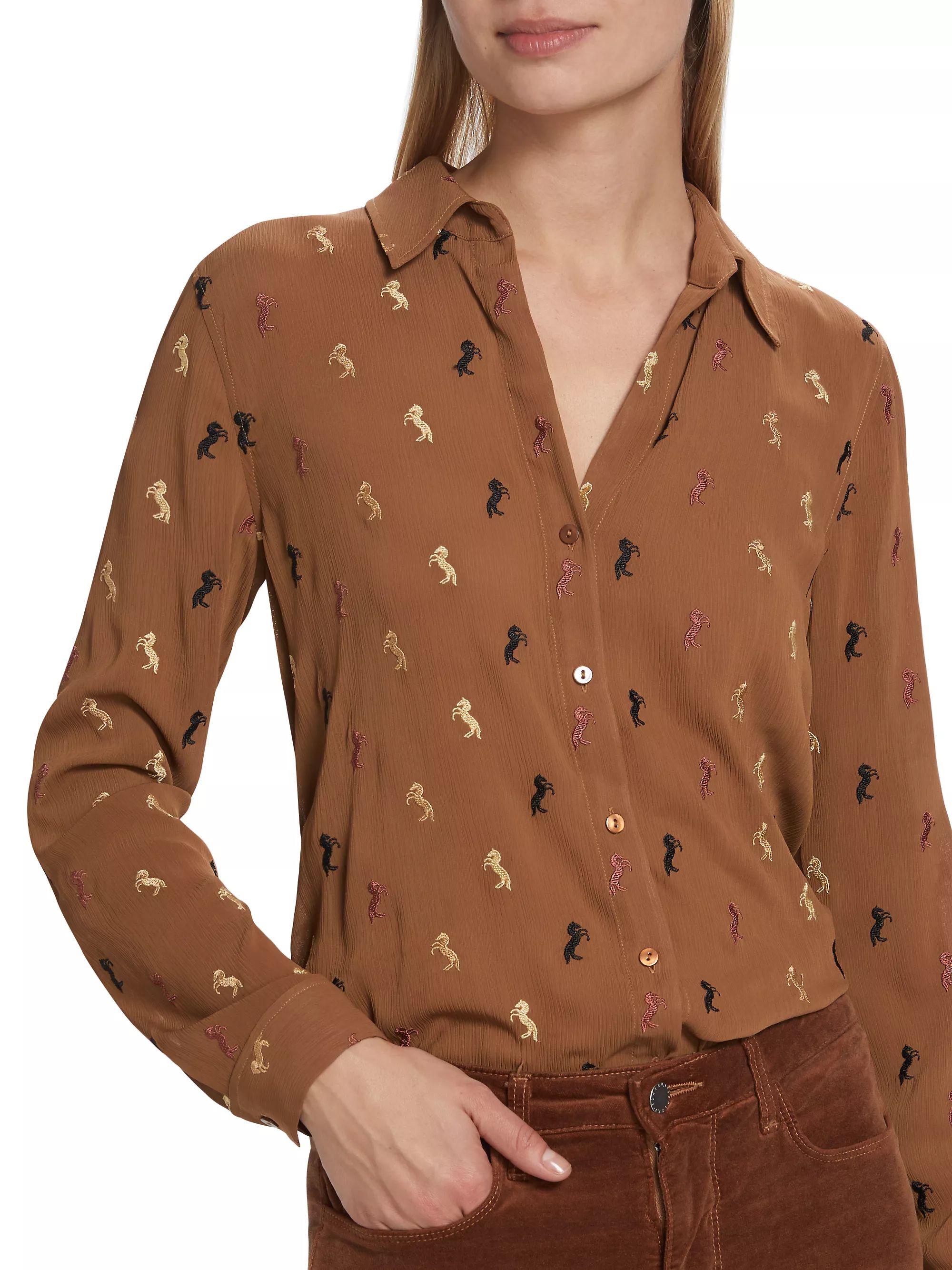 Laurent Embroidered Horse Shirt | Saks Fifth Avenue