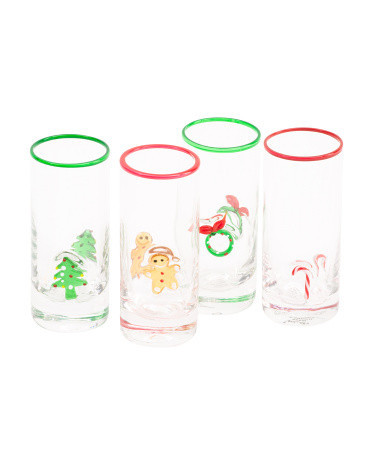 Set Of 4 Assorted Christmas Shot Glasses | Marshalls