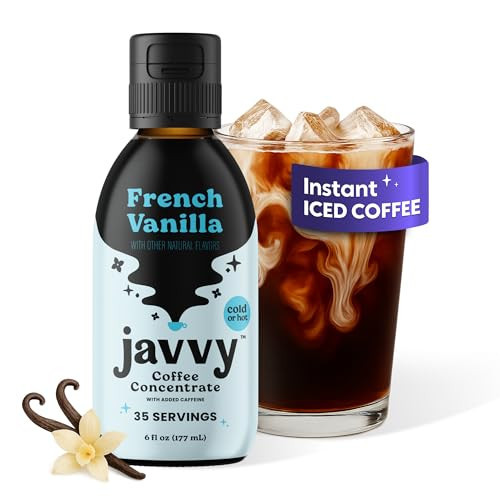 Javvy Coffee Concentrate - Cold Brew Coffee, Perfect for Hot or Iced Instant Coffees, Hot Drinks, Cold Brew Concentrate, 35 Servings - French Vanilla | Amazon (US)