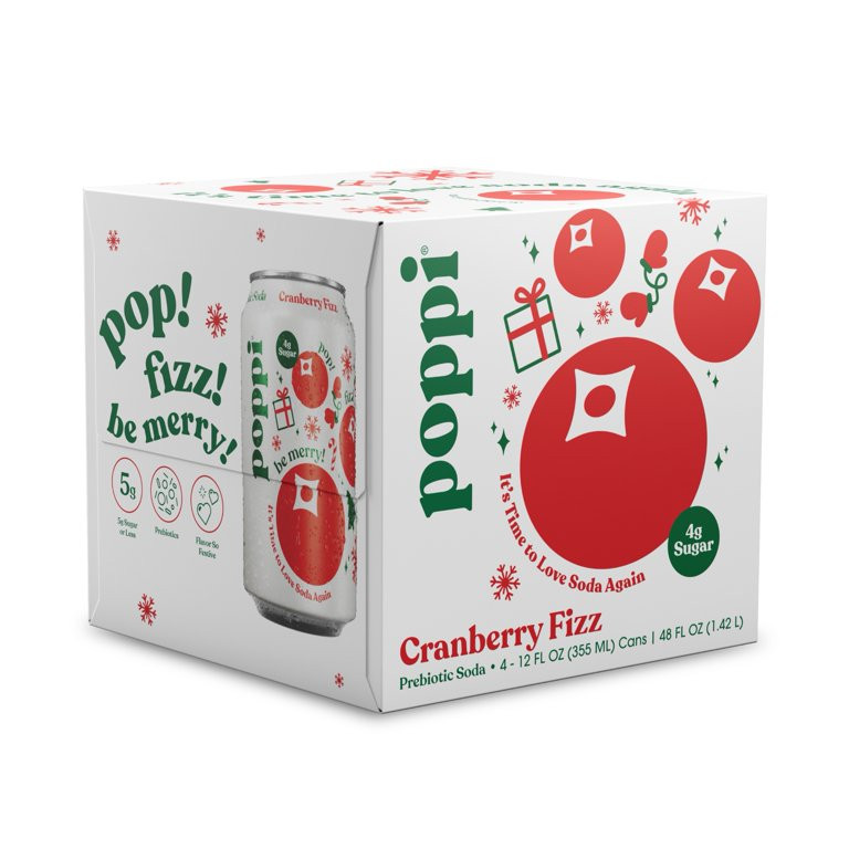 Poppi Prebiotic Soda, Cranberry Fizz. 4pk | Walmart (US)