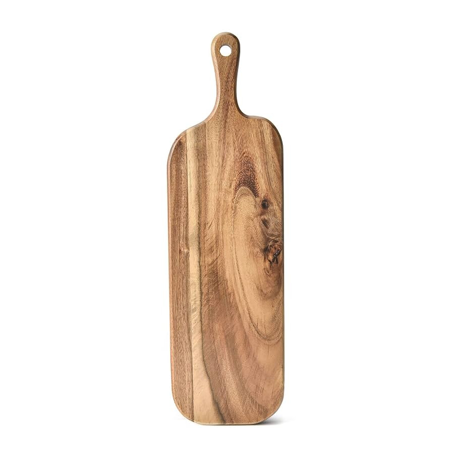 BILL.F Acacia Wood Cutting Board with Handle Small Size Long Wooden Charcuterie Board Paddle Chee... | Amazon (US)