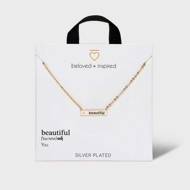 Beloved + Inspired Gold Dipped Silver Plated Necklace Bar | Target