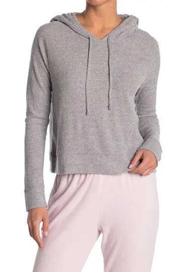Brushed Rib Knit Lounge Hoodie | Nordstrom Rack