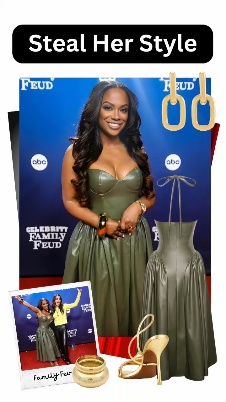 Kandi Burruss was photographed wearing the Eliana Olive Leather from the Miss Circle brand dress while filming an episode of Family Feud. She looked so gorgeous that I was inspired to buy the dress myself — and I don’t gatekeep, so I’m dropping the links for you too.

#LTKootd #LTKstorytime #LTKgrwm