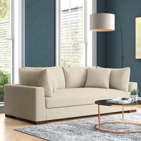 Alcantara 89.5" Square Arm Sofa | Wayfair North America