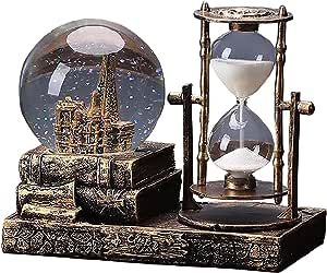 LED Music Crystal Snow Globe with Hourglass Timer Home Decoration for Living Room Bedroom Book Sh... | Amazon (US)