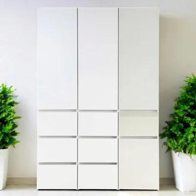 Modular Wood Closet System with Mirror | Wayfair North America