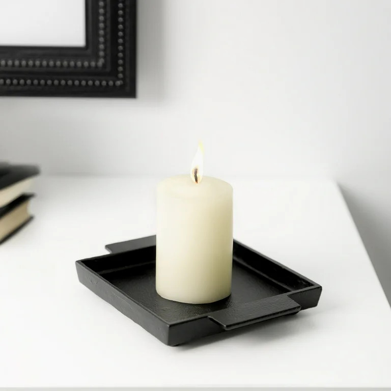 Better Homes & Gardens Black Cast Iron Tray Candleholder Plate, 5" | Walmart (US)
