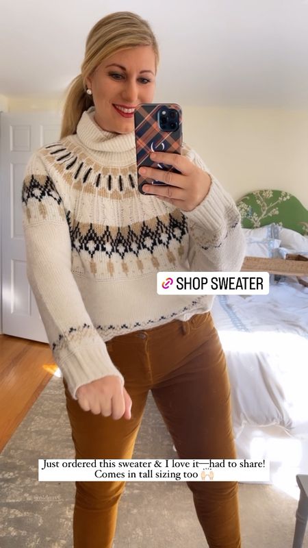 This sweater is so cute and a great price! Comes in black too!

#fairislesweater #skisweater #holidaysweater #christmassweater # oldnavy #preppystyle #camelcords #corduroypants #womenstall 

#LTKHoliday #LTKSeasonal #LTKGiftGuide