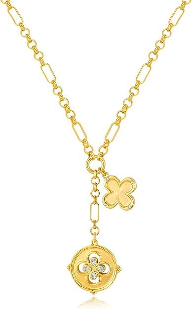 WOWORAMA Gold Pendant Necklace for Women Trendy Sun Star Cross Charm Necklace Lucky Leaf Heart Ch... | Amazon (US)