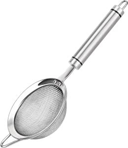 SUNWUKIN 304 Stainless Steel Fine Mesh Strainers for Kitchen, Colander-Skimmer with Handle, Sieve... | Amazon (US)