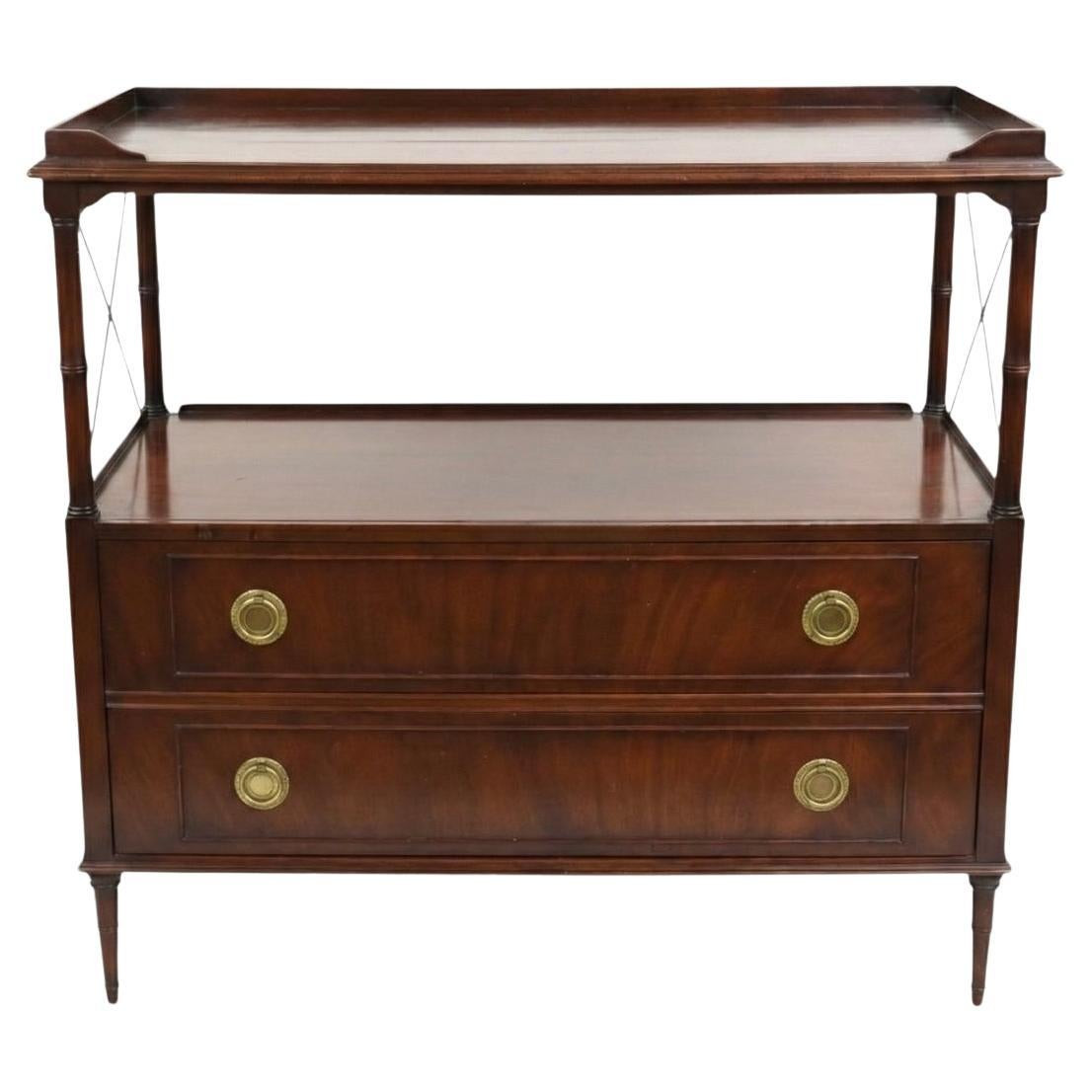 Mid-Century Neo-Classical Style Mahogany & Brass Server / Etagere / Cabinet | 1stDibs