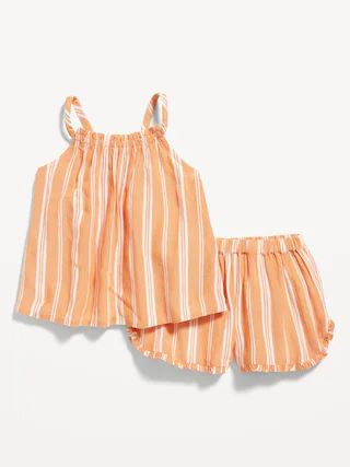 Printed Crinkle-Crepe Sleeveless Top & Shorts Set for Baby | Old Navy (US)