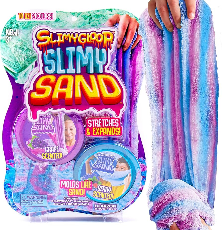 SLIMGLOOP Slimy Sand Twist, 10oz. Blue/Purple Play Sand, 2-in-1 Grape/Berry Scented, Moldable Exp... | Amazon (US)