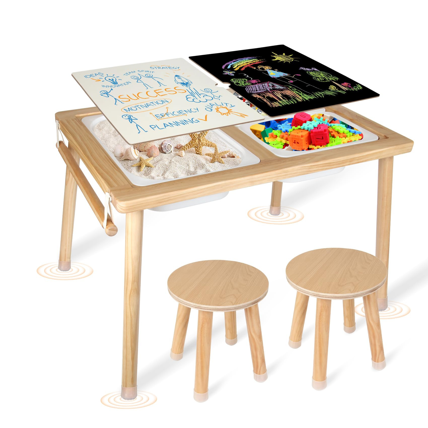 Sensory Table for Toddlers，Kids Sensory Table with Paper Roll Stick & Double-Side Board，Toddl... | Amazon (US)